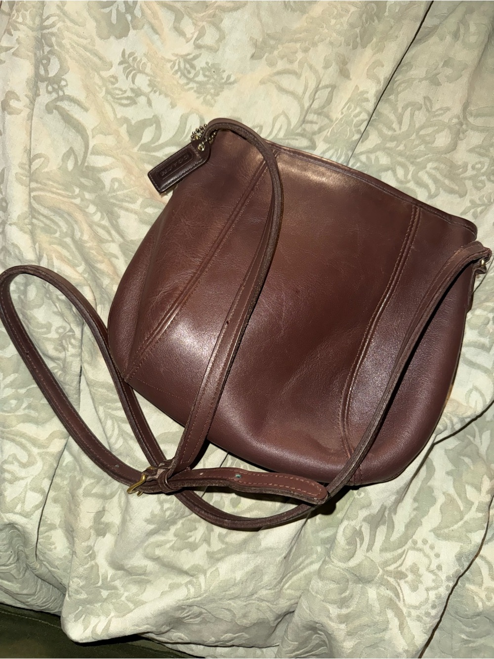 Coach Brown Leather Crossbody Bag Vintage Clamshell - Picture 4 of 7